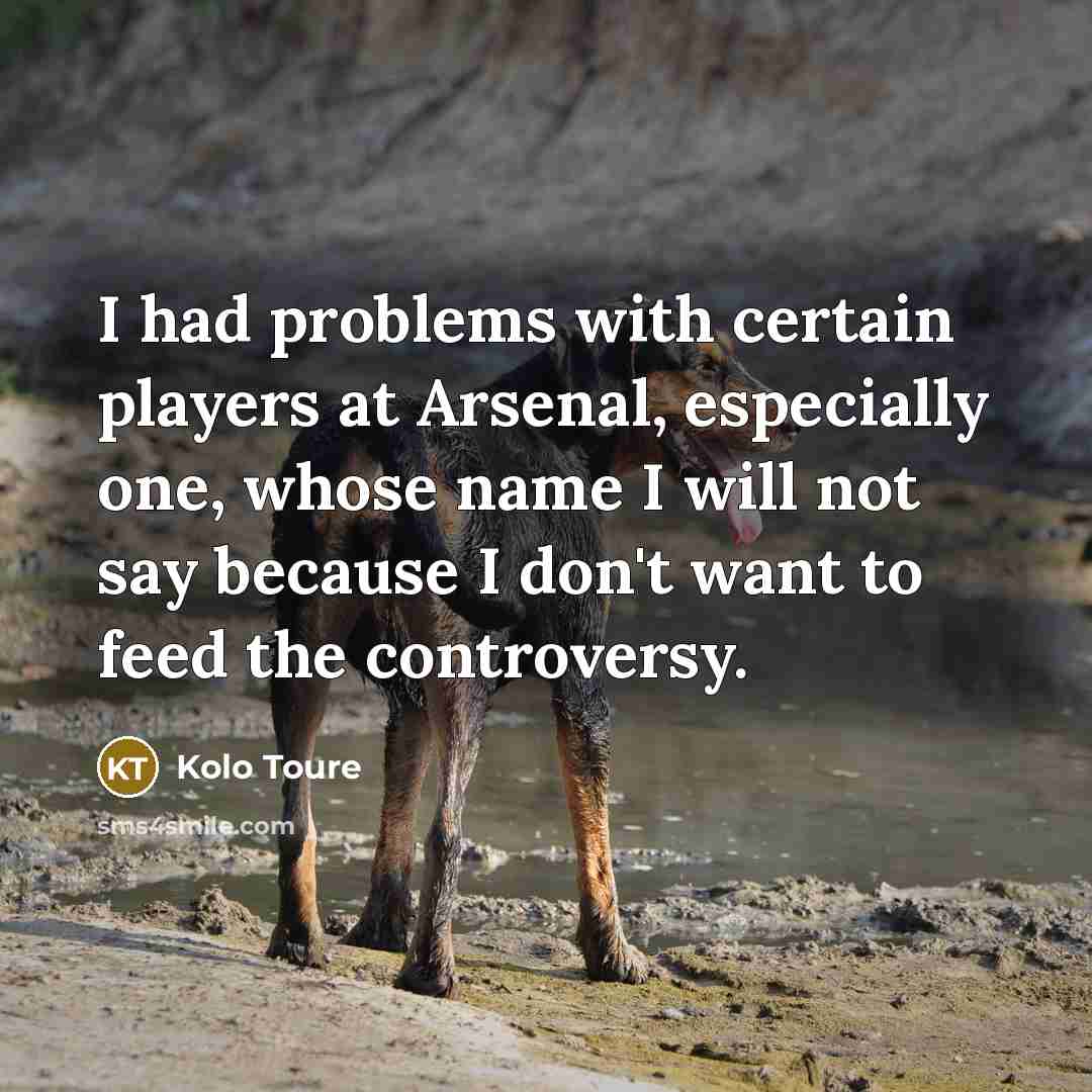 “I had problems with certain players at Arsenal, especially one, whose name I will not say because I don't want to feed the controversy.” quote by Kolo Toure