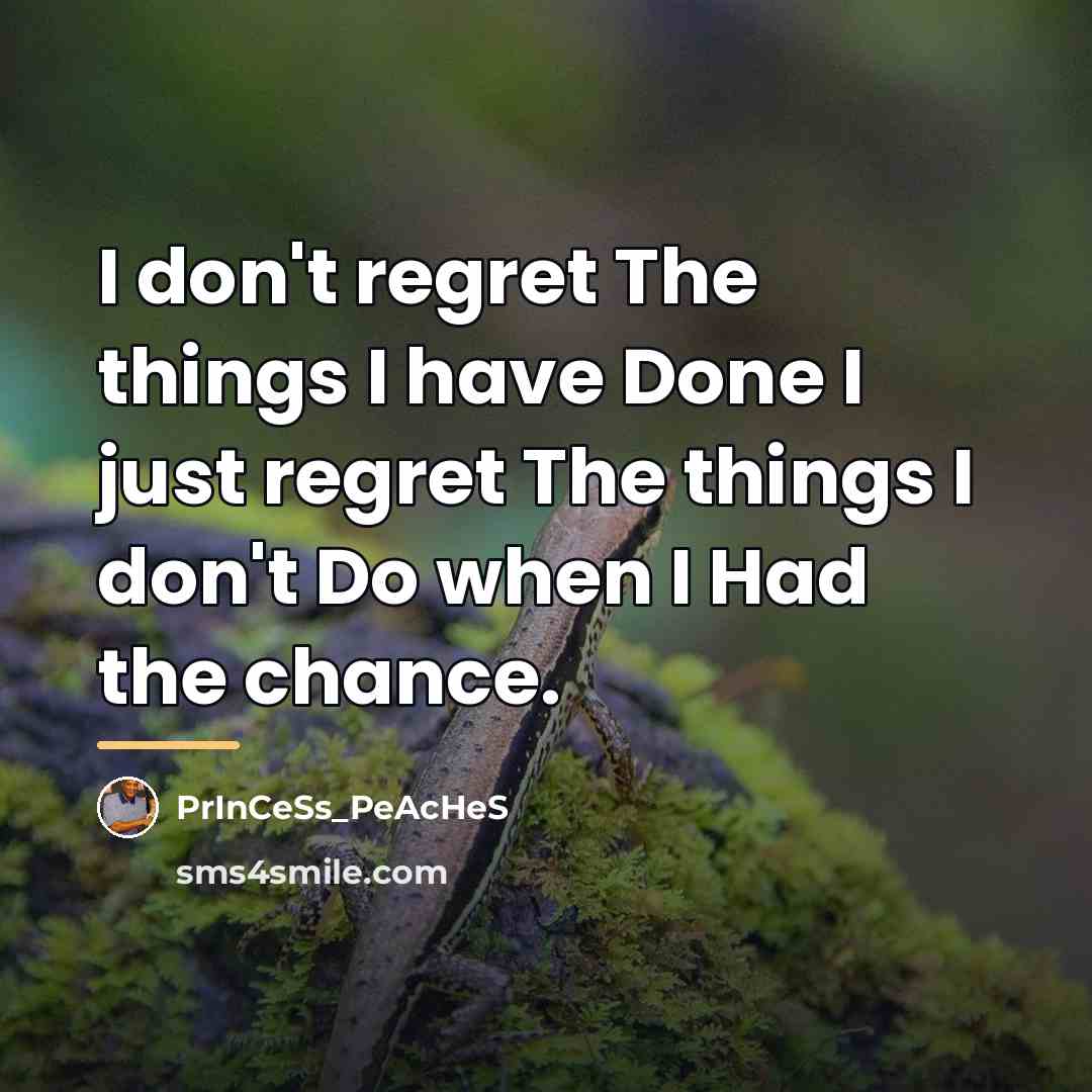“I don't regret The things I have Done I just…” quote by PrInCeSs_PeAcHeS