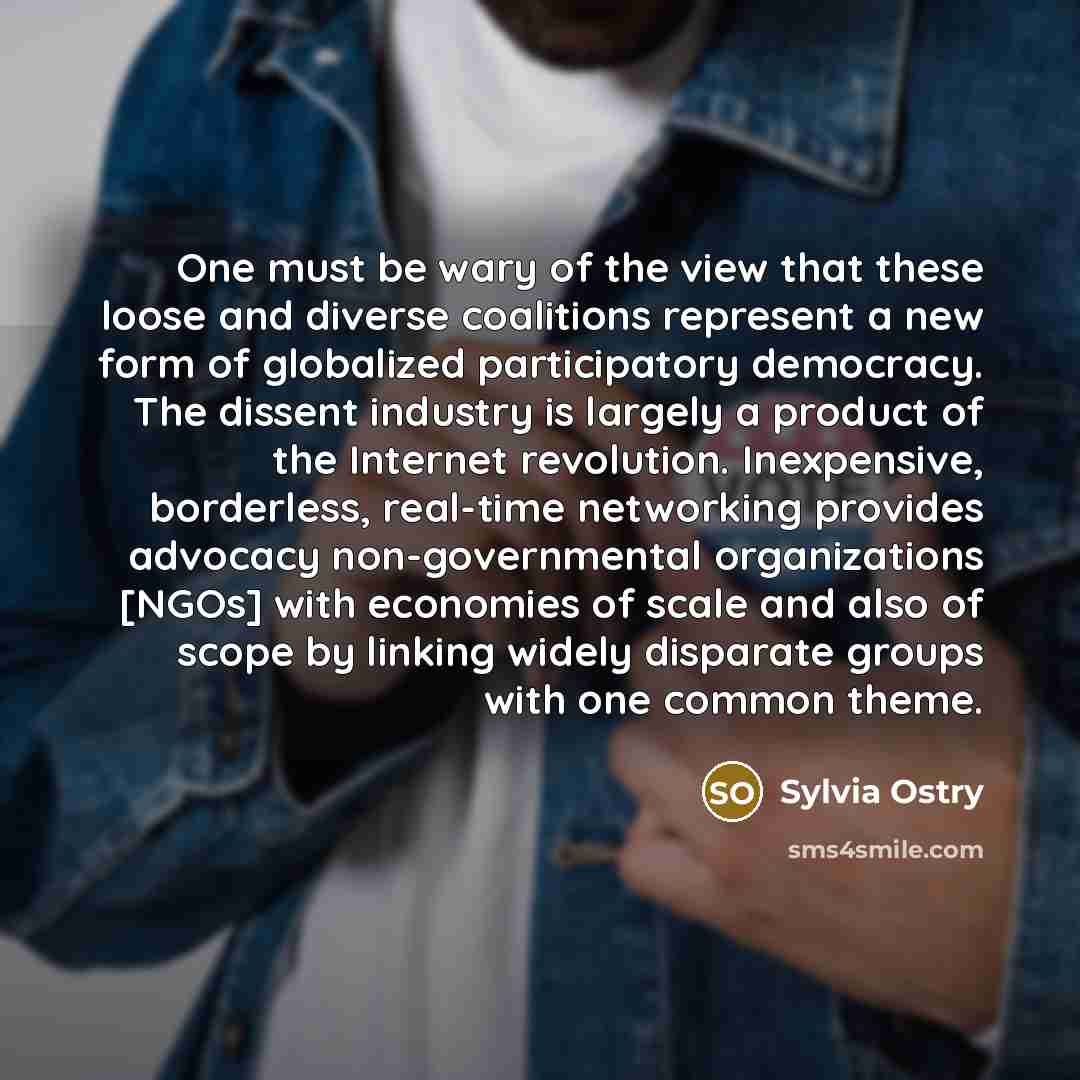 “One must be wary of the view that these loose…” quote by Sylvia Ostry