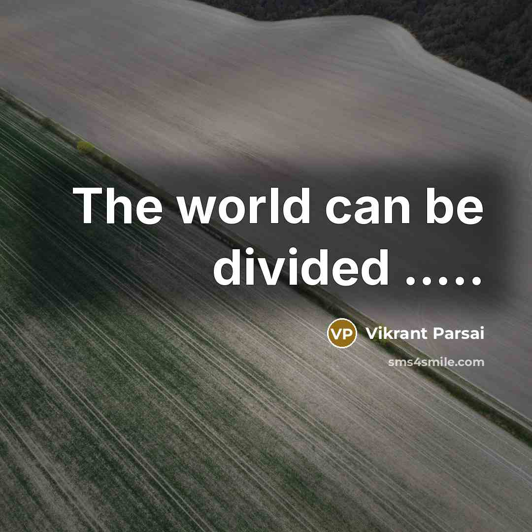 “The world can be divided …..” quote by Vikrant Parsai