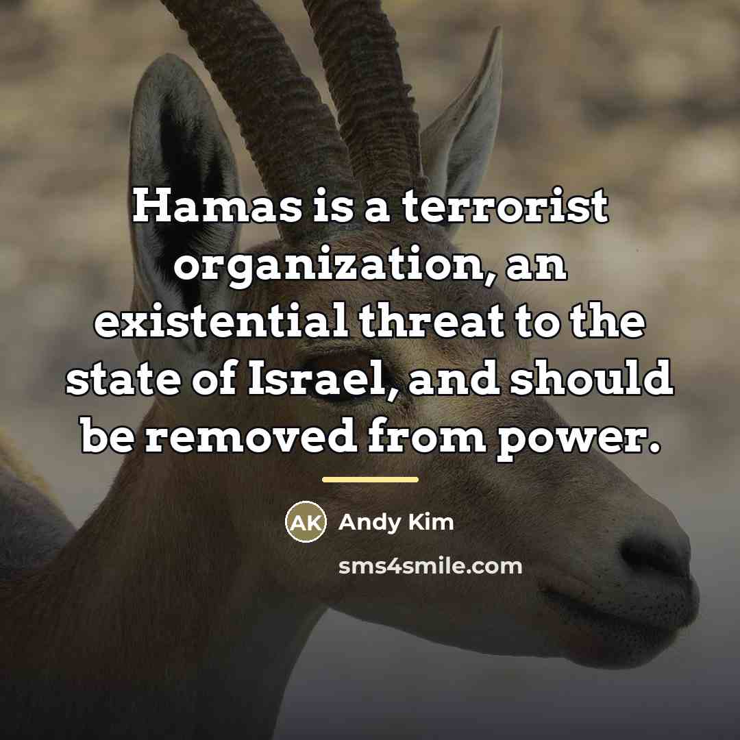 “Hamas is a terrorist organization, an existential threat to the…” quote by Andy Kim