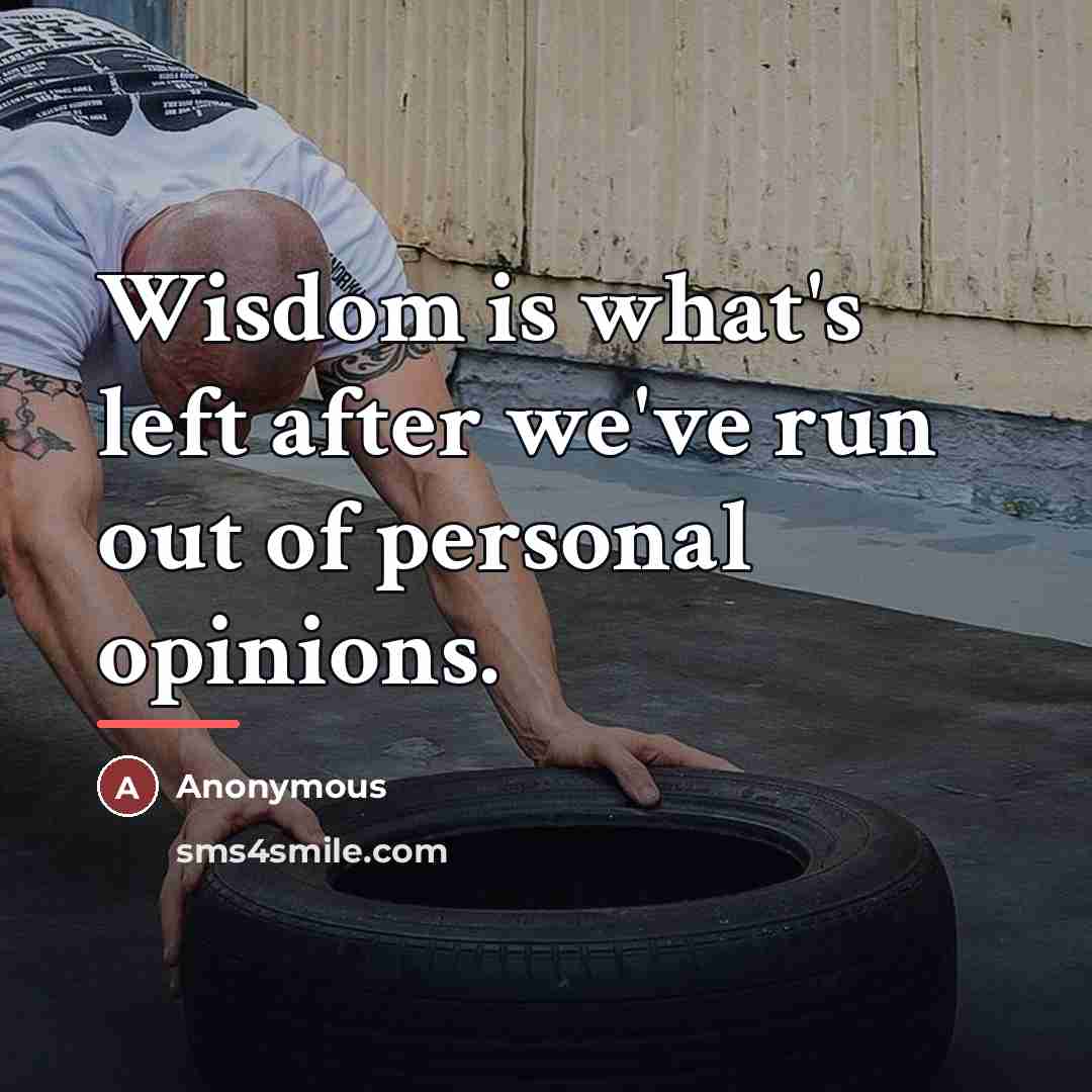 “Wisdom is what's left after we've run out of personal…” quote by Anonymous