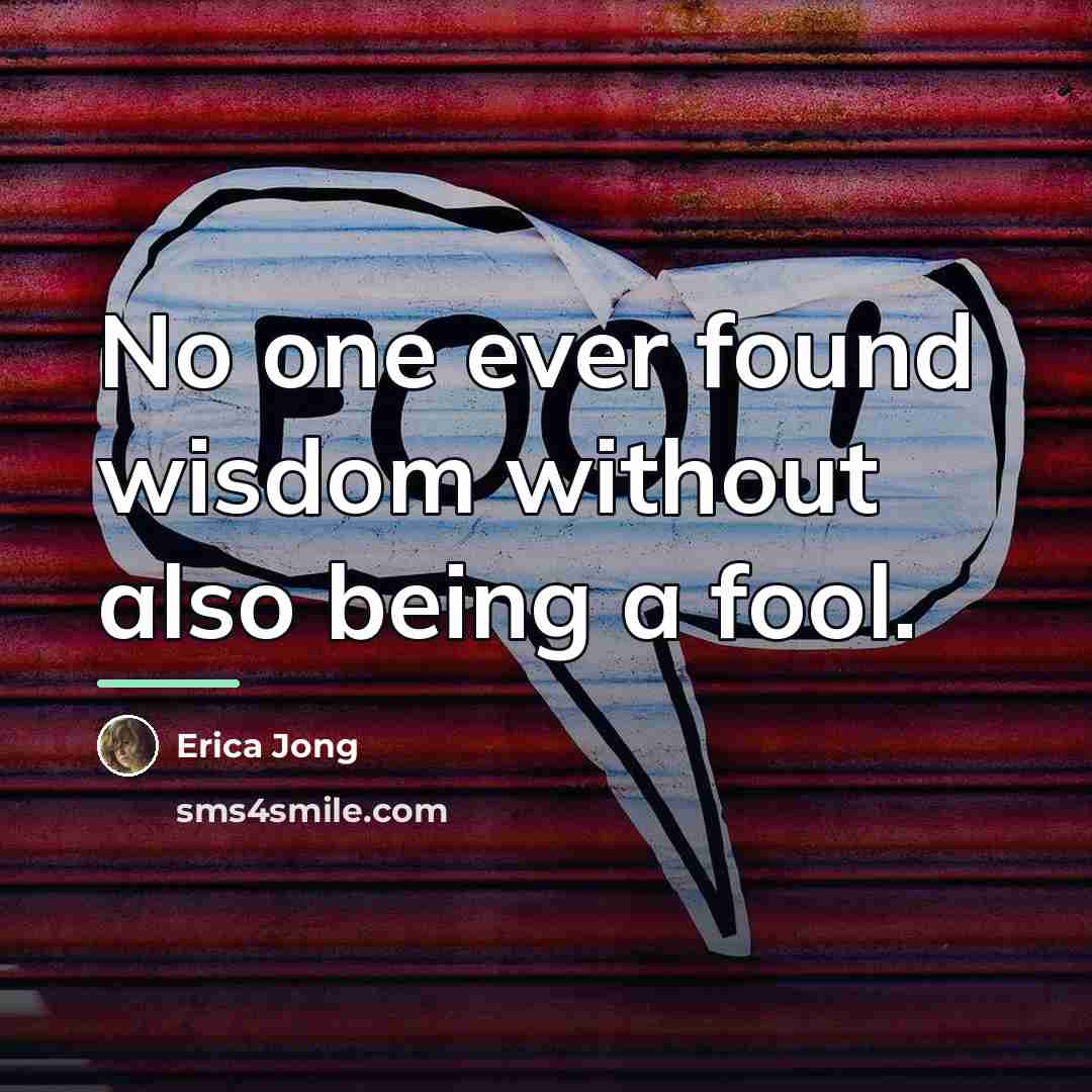 “No one ever found wisdom without also being a fool.…” quote by Erica Jong