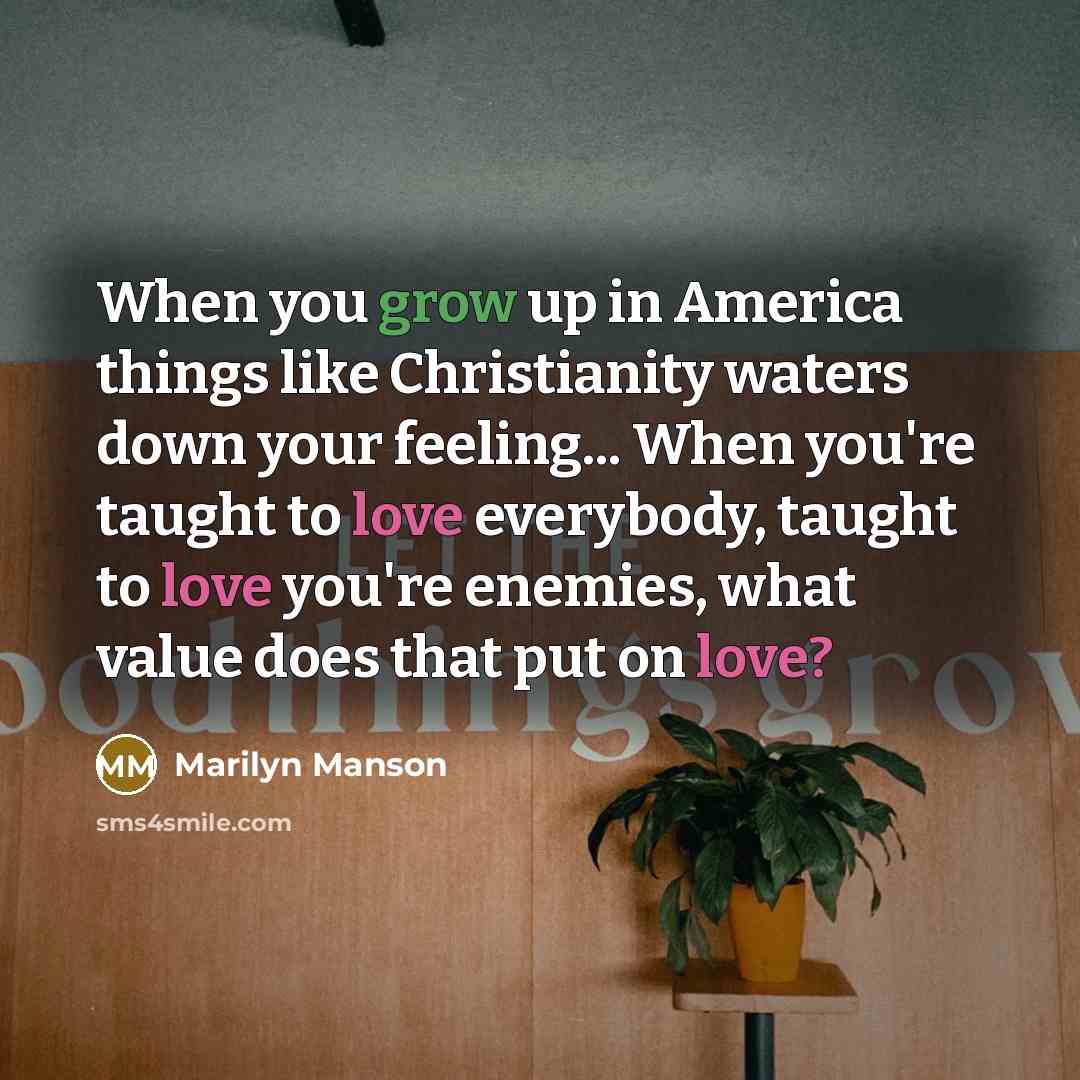“When you grow up in America things like Christianity waters…” quote by Marilyn Manson