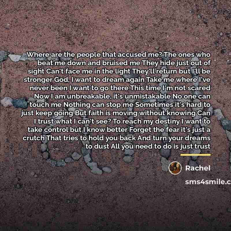 “Where are the people that accused me? The ones who…” quote by Rachel