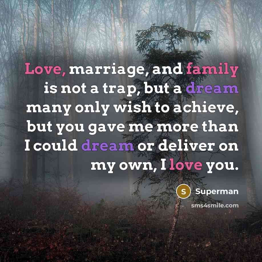 “Love, marriage, and family is not a trap, but a…” quote by Superman