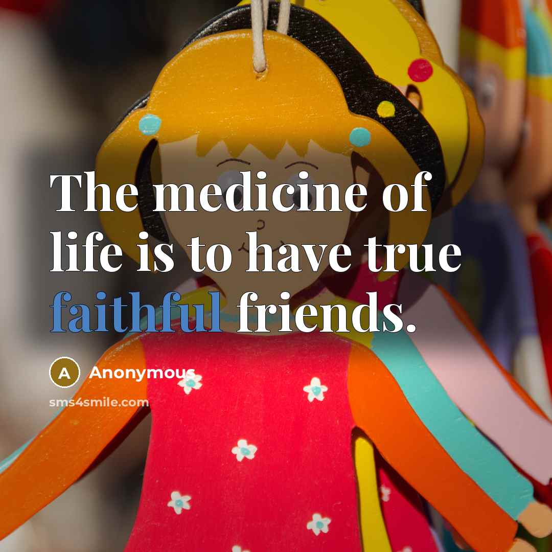 “The medicine of life is to have true faithful friends.…” quote by Anonymous