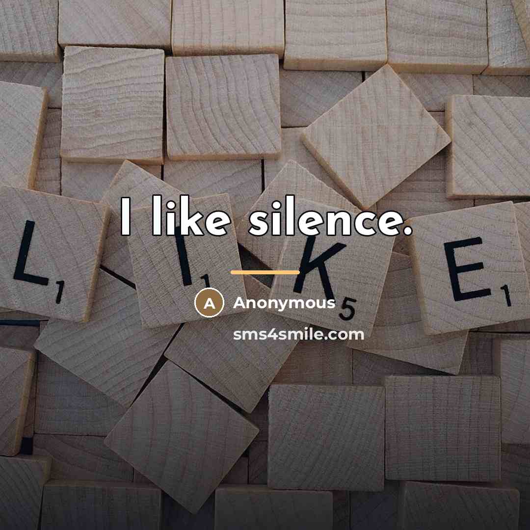 “I like silence.…” quote by Anonymous