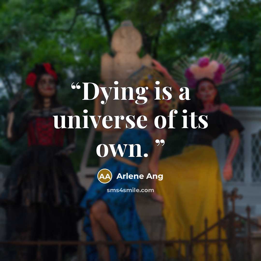“Dying is a universe of its own.” quote by Arlene Ang