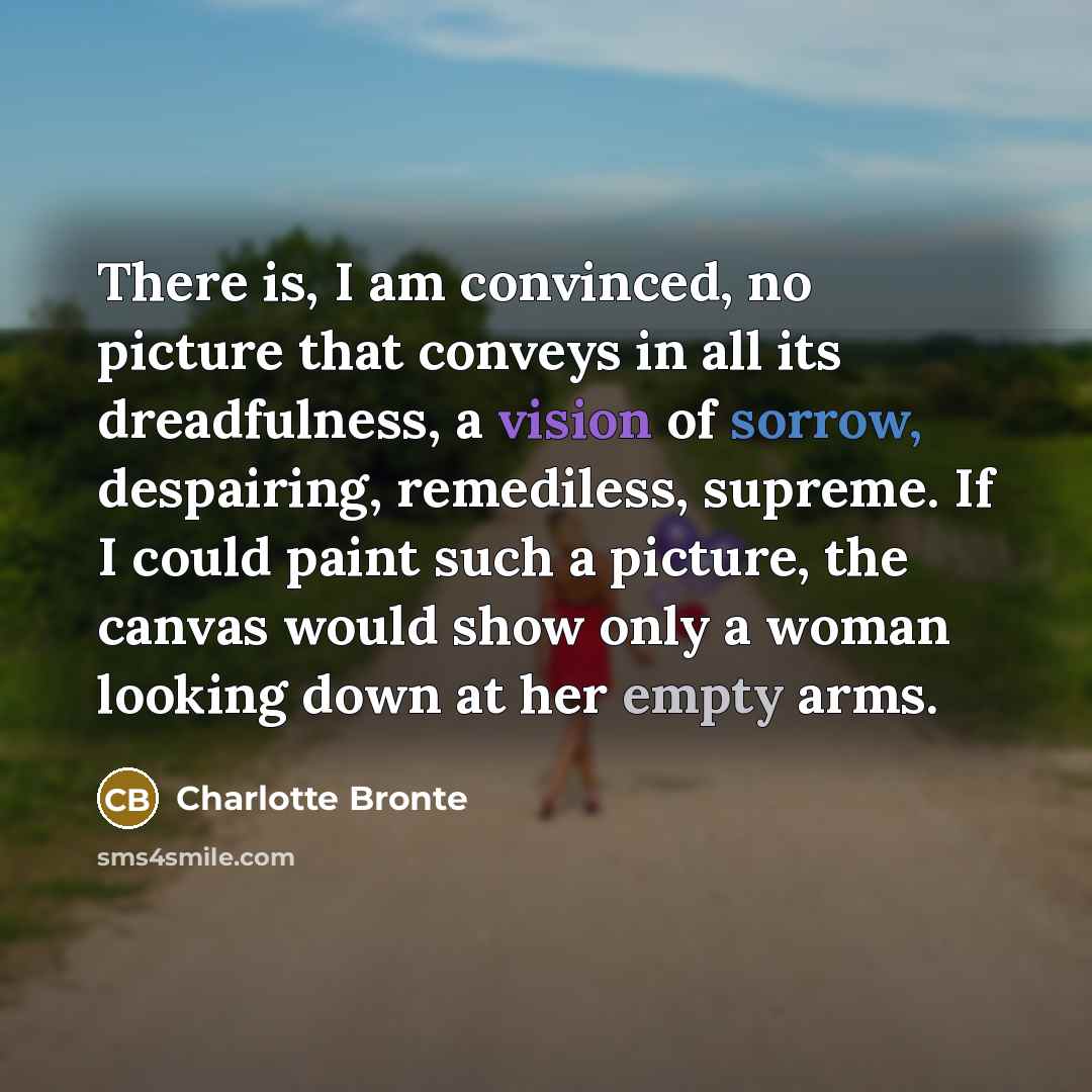 “There is, I am convinced, no picture that conveys in…” quote by Charlotte Bronte