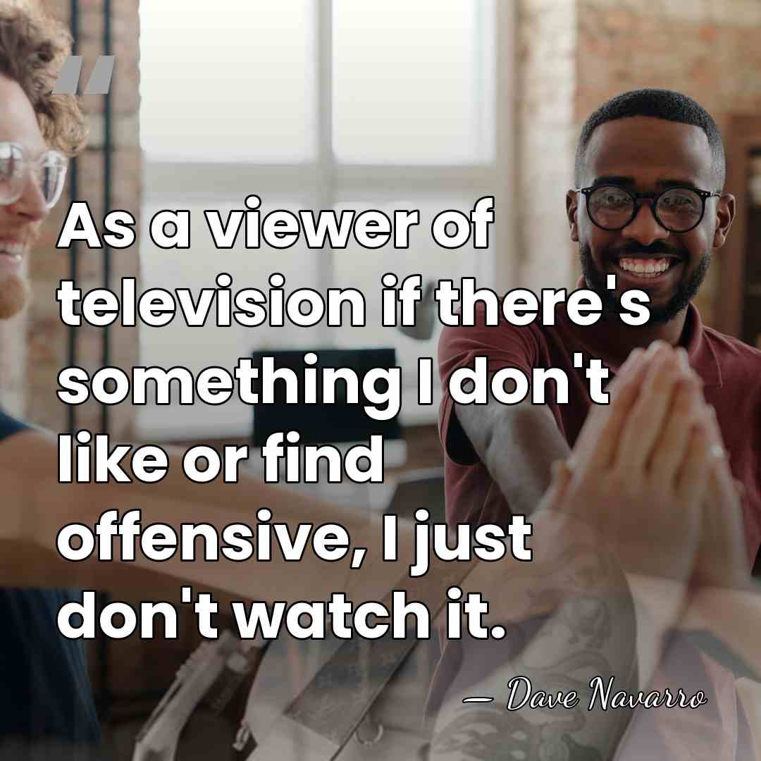 As a viewer of television if there's something I don't like or&hellip; - Dave Navarro