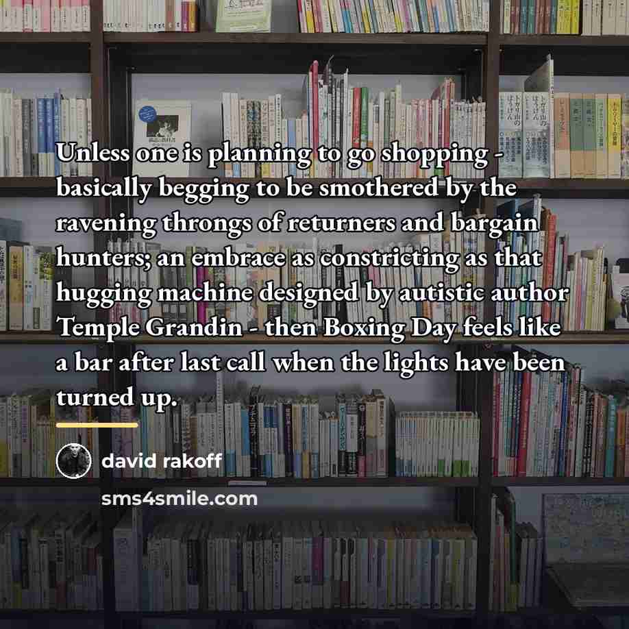 “Unless one is planning to go shopping - basically begging…” quote by David Rakoff