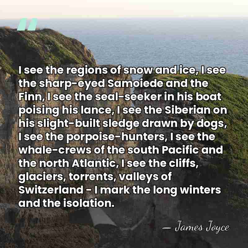 I see the regions of snow and ice, I see the sharp-eyed&hellip; - James Joyce