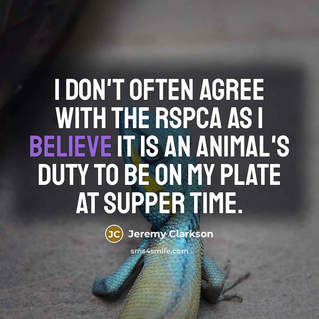“I don't often agree with the RSPCA as I believe…” quote by Jeremy Clarkson