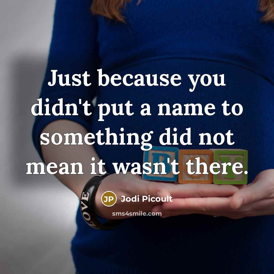 “Just because you didn't put a name to something did…” quote by Jodi Picoult