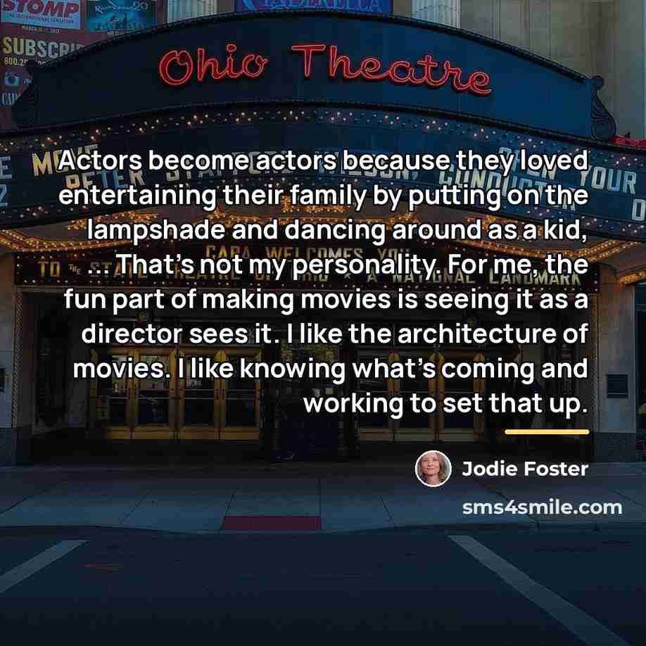 “Actors become actors because they loved entertaining their family by…” quote by Jodie Foster