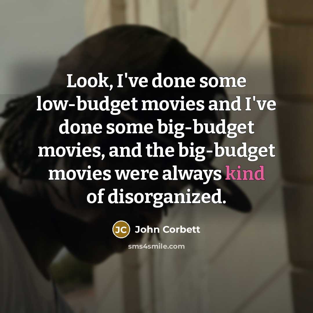 “Look, I've done some low-budget movies and I've done some…” quote by John Corbett