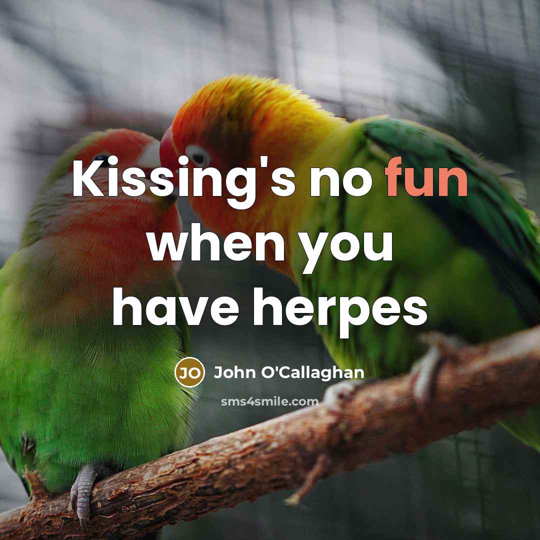“Kissing's no fun when you have herpes…” quote by John O'Callaghan