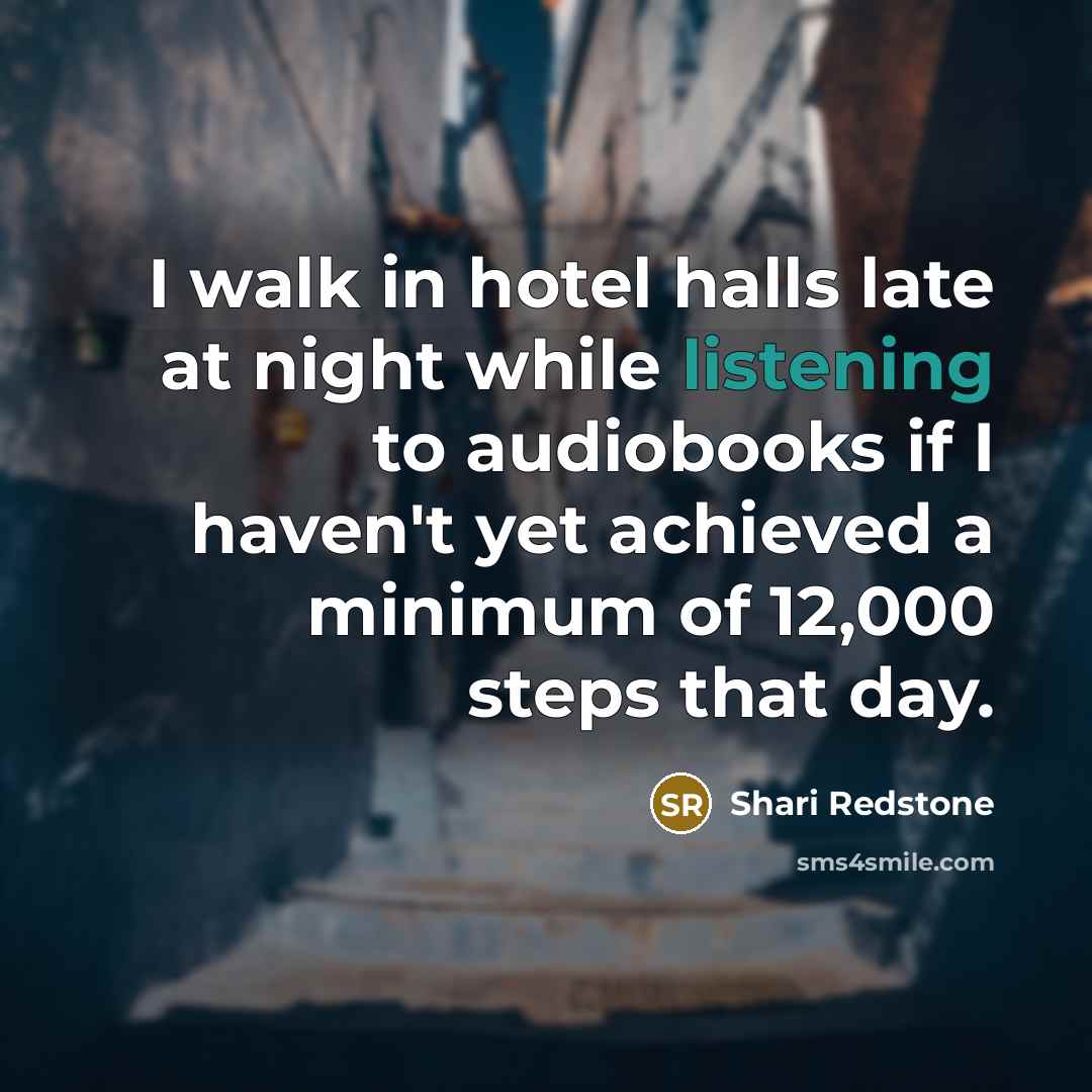 “I walk in hotel halls late at night while listening…” quote by Shari Redstone