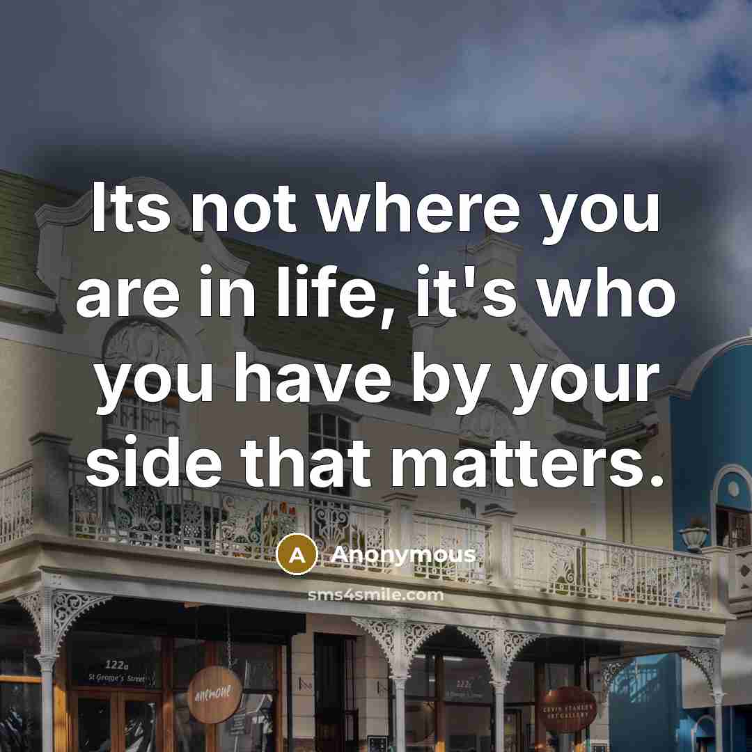 “Its not where you are in life, it's who you…” quote by Anonymous