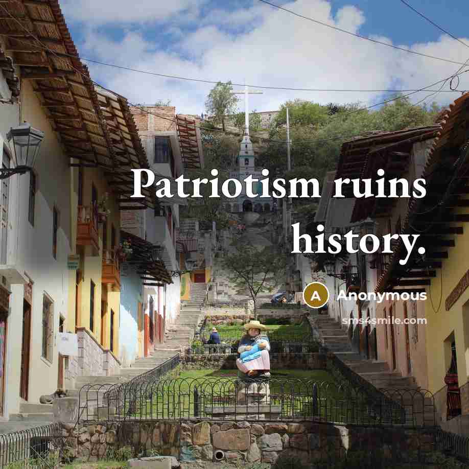 “Patriotism ruins history.…” quote by Anonymous