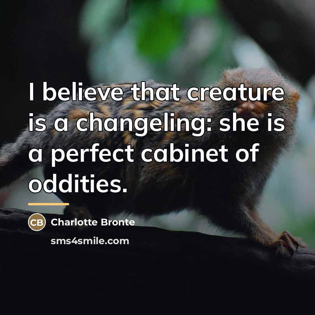 “I believe that creature is a changeling: she is a…” quote by Charlotte Bronte