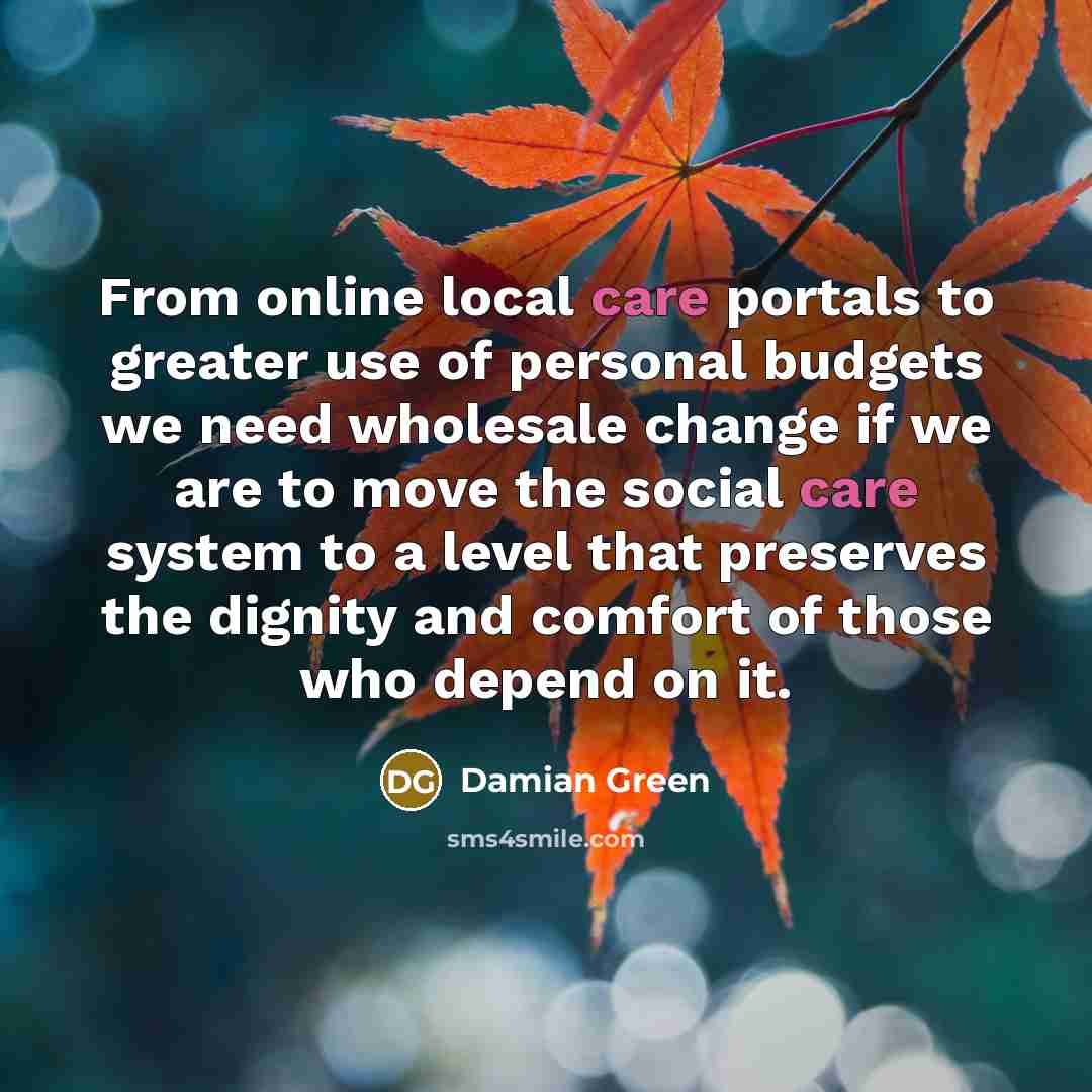 “From online local care portals to greater use of personal…” quote by Damian Green