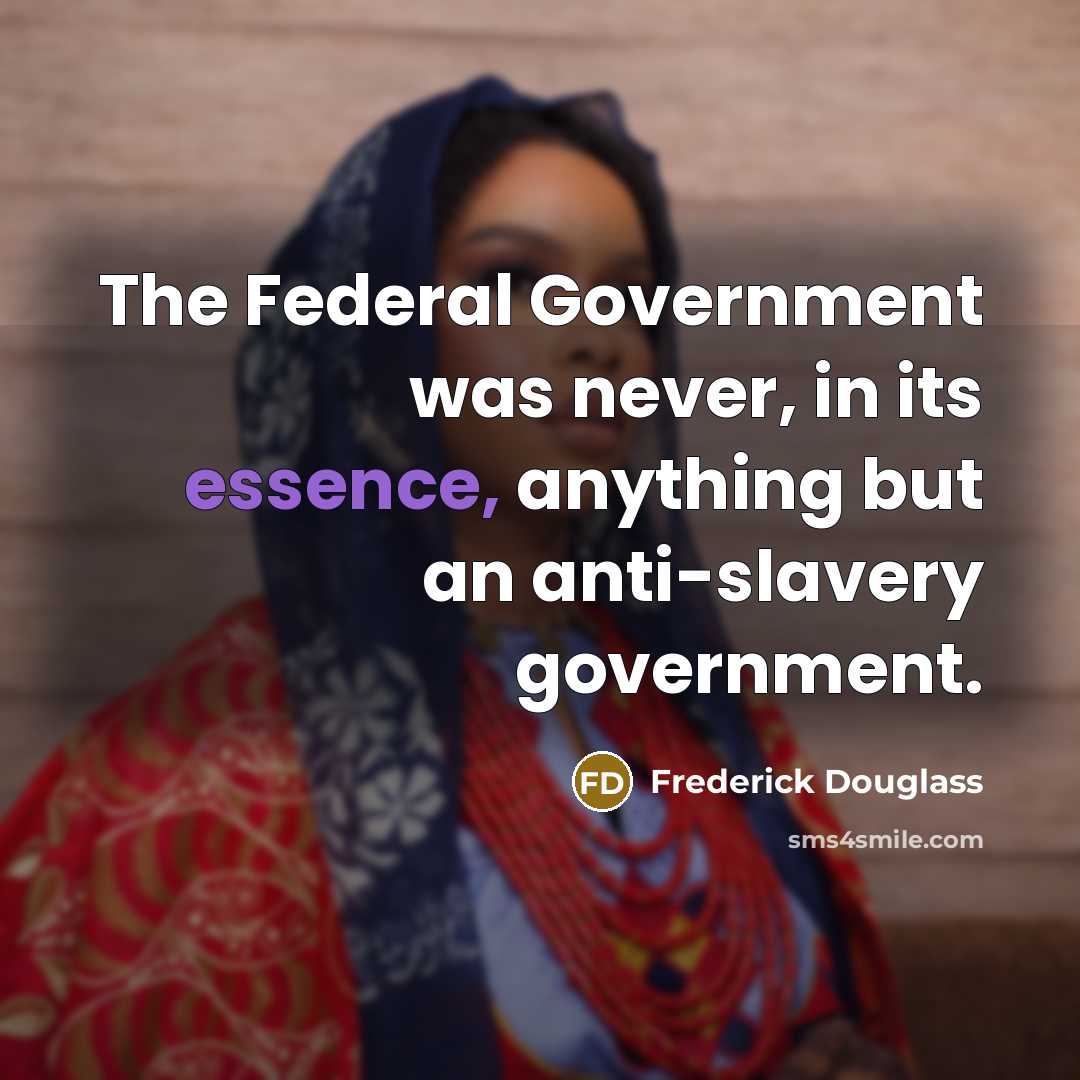 “The Federal Government was never, in its essence, anything but…” quote by Frederick Douglass