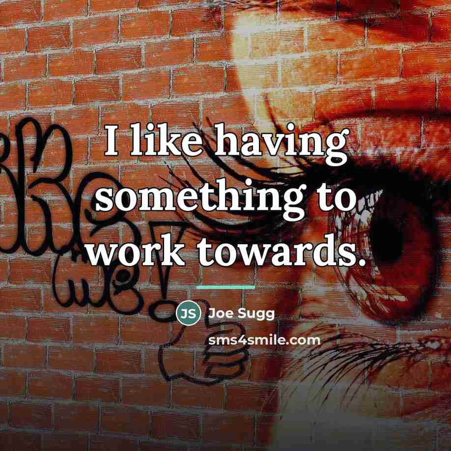“I like having something to work towards.…” quote by Joe Sugg