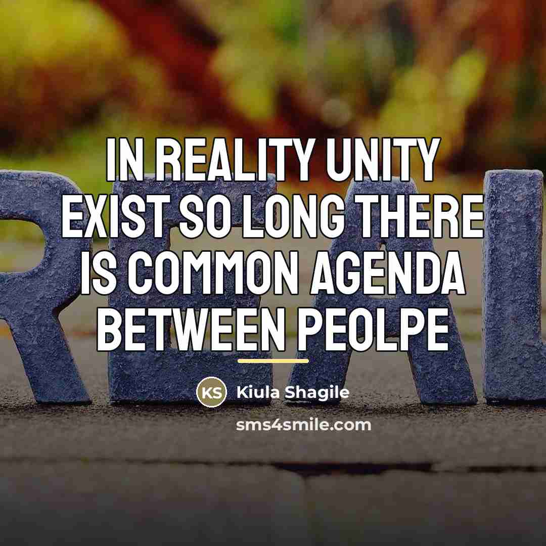 “In reality unity exist so long there is common agenda…” quote by Kiula Shagile