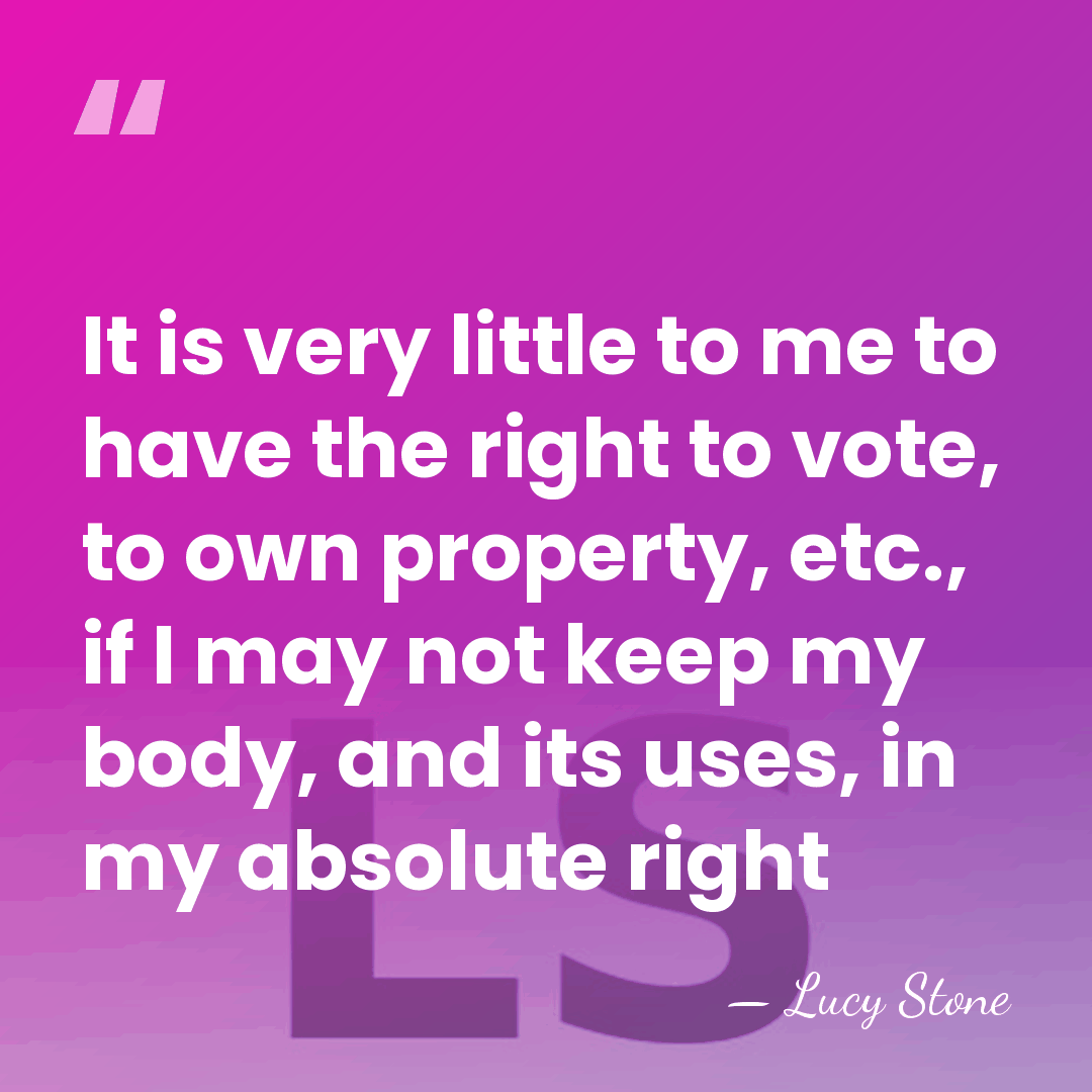 It is very little to me to have the right to vote,&hellip; - Lucy Stone
