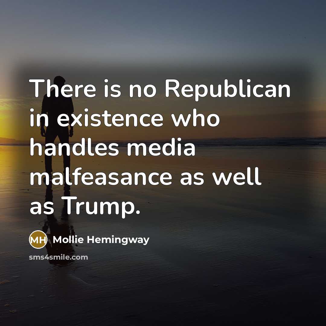 “There is no Republican in existence who handles media malfeasance…” quote by Mollie Hemingway