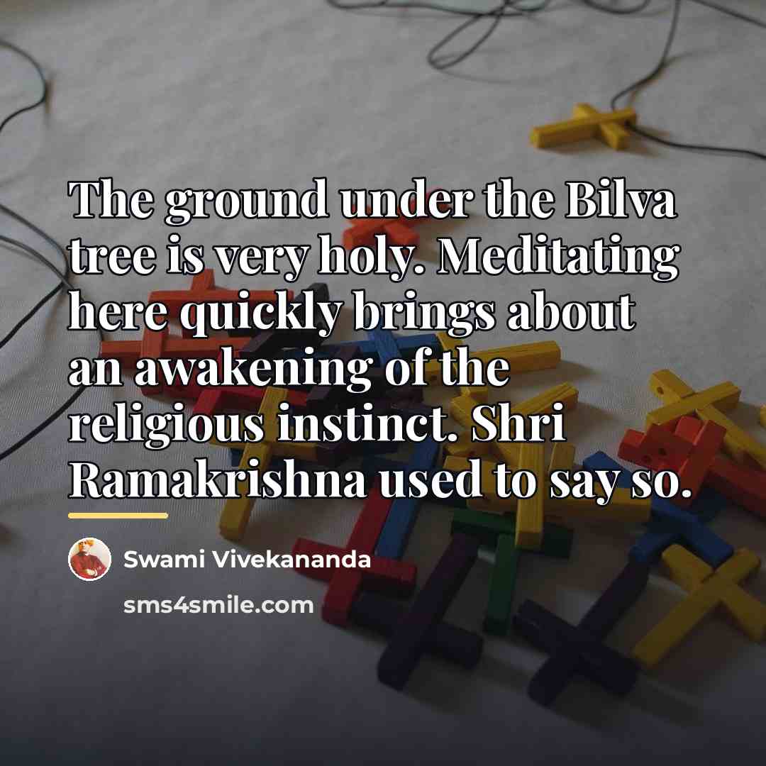 “The ground under the Bilva tree is very holy. Meditating…” quote by Swami Vivekananda