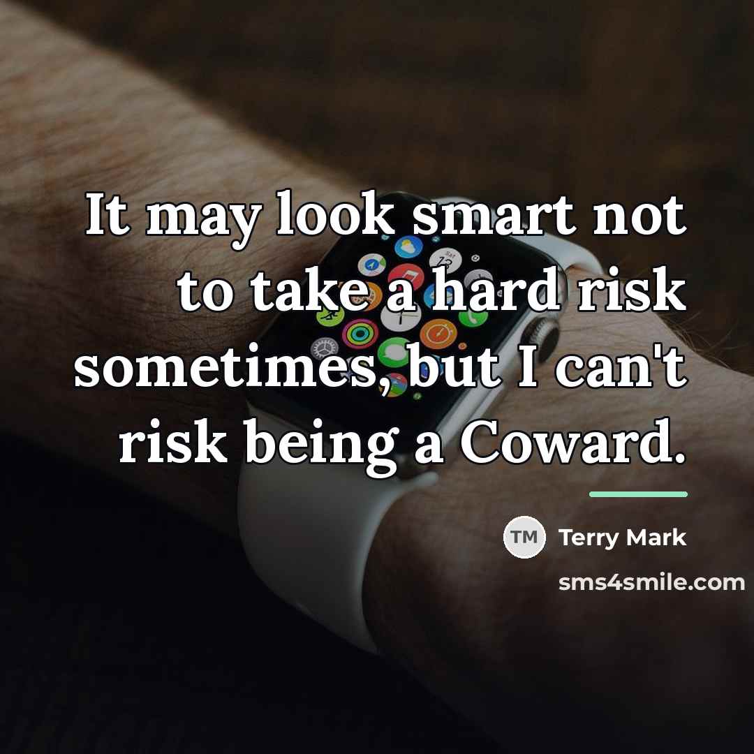 “It may look smart not to take a hard risk…” quote by Terry Mark