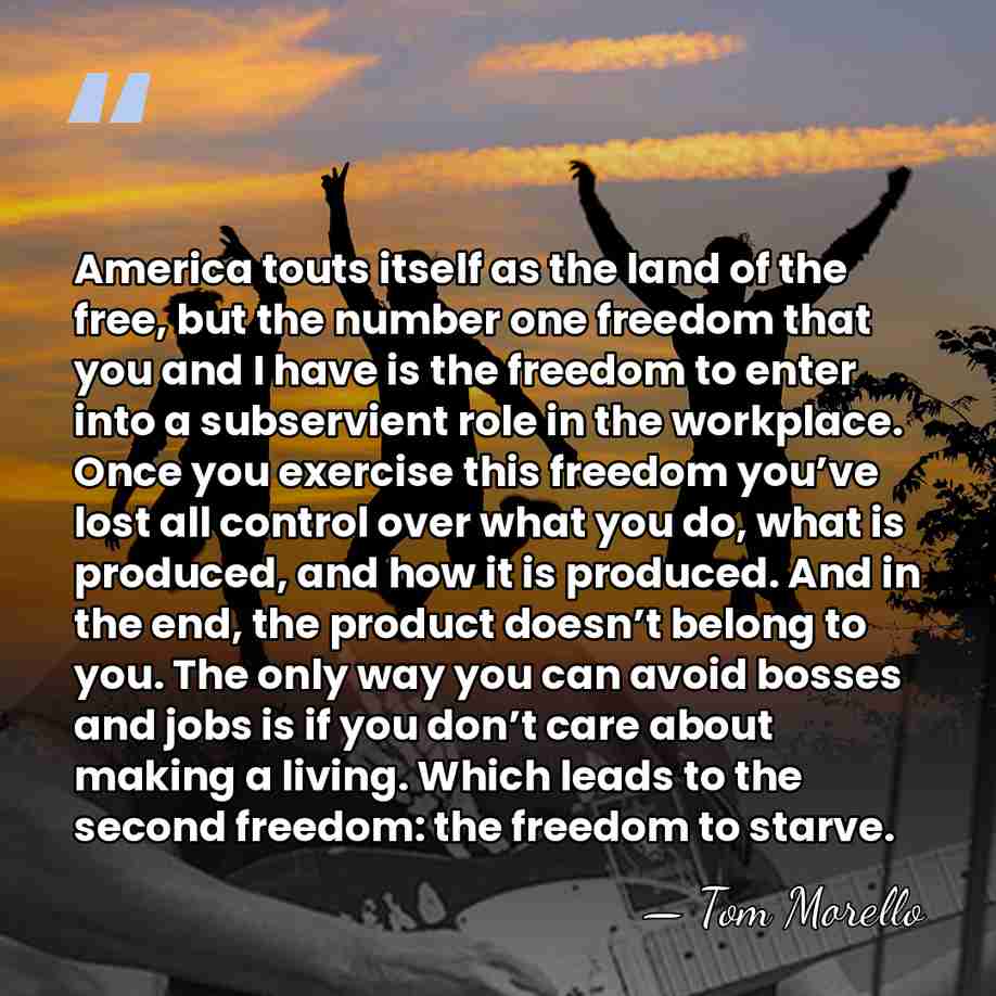 America touts itself as the land of the free, but the number&hellip; - Tom Morello