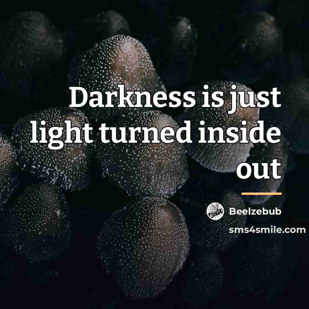 “Darkness is just light turned inside out…” quote by Beelzebub