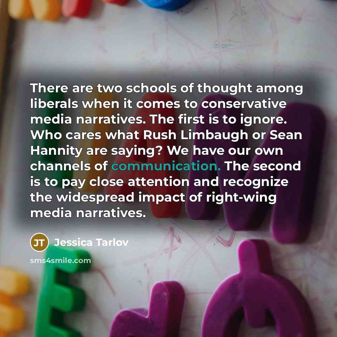 “There are two schools of thought among liberals when it…” quote by Jessica Tarlov