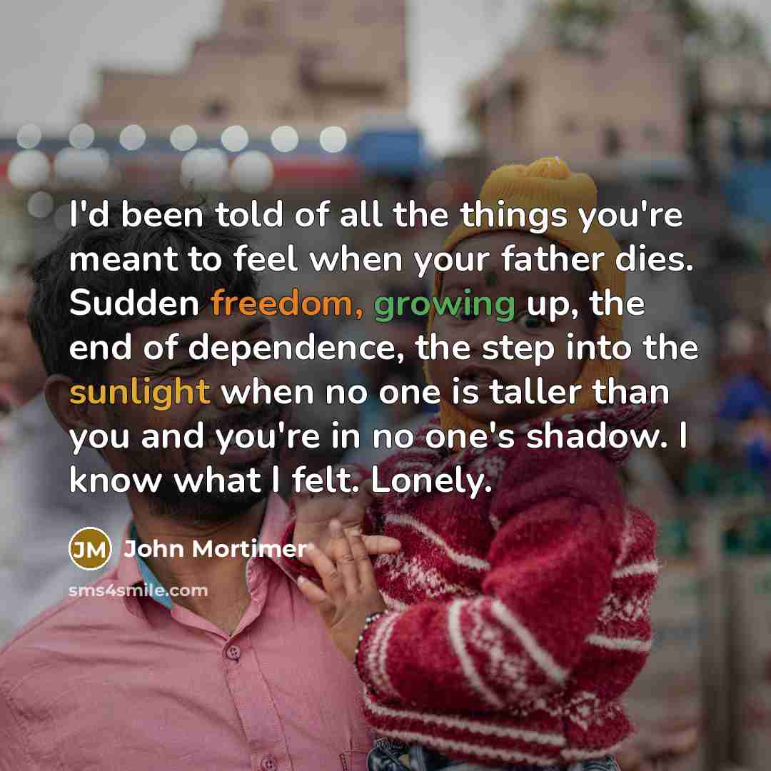 “I'd been told of all the things you're meant to…” quote by John Mortimer