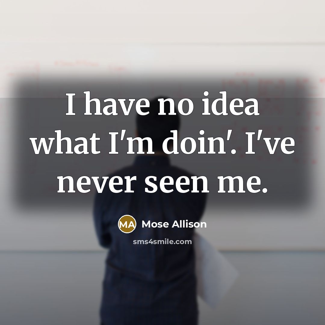 “I have no idea what I'm doin'. I've never seen…” quote by Mose Allison