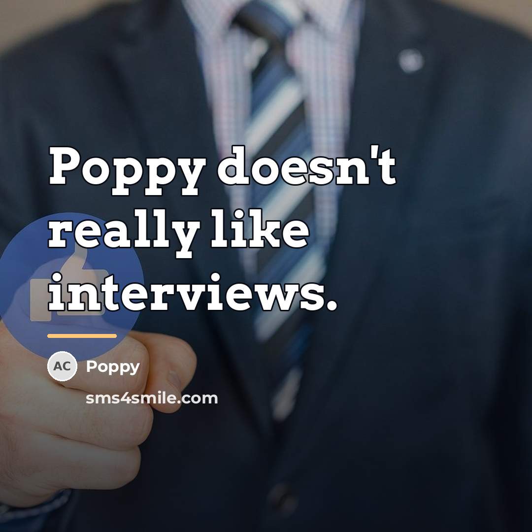 “Poppy doesn't really like interviews.…” quote by Poppy