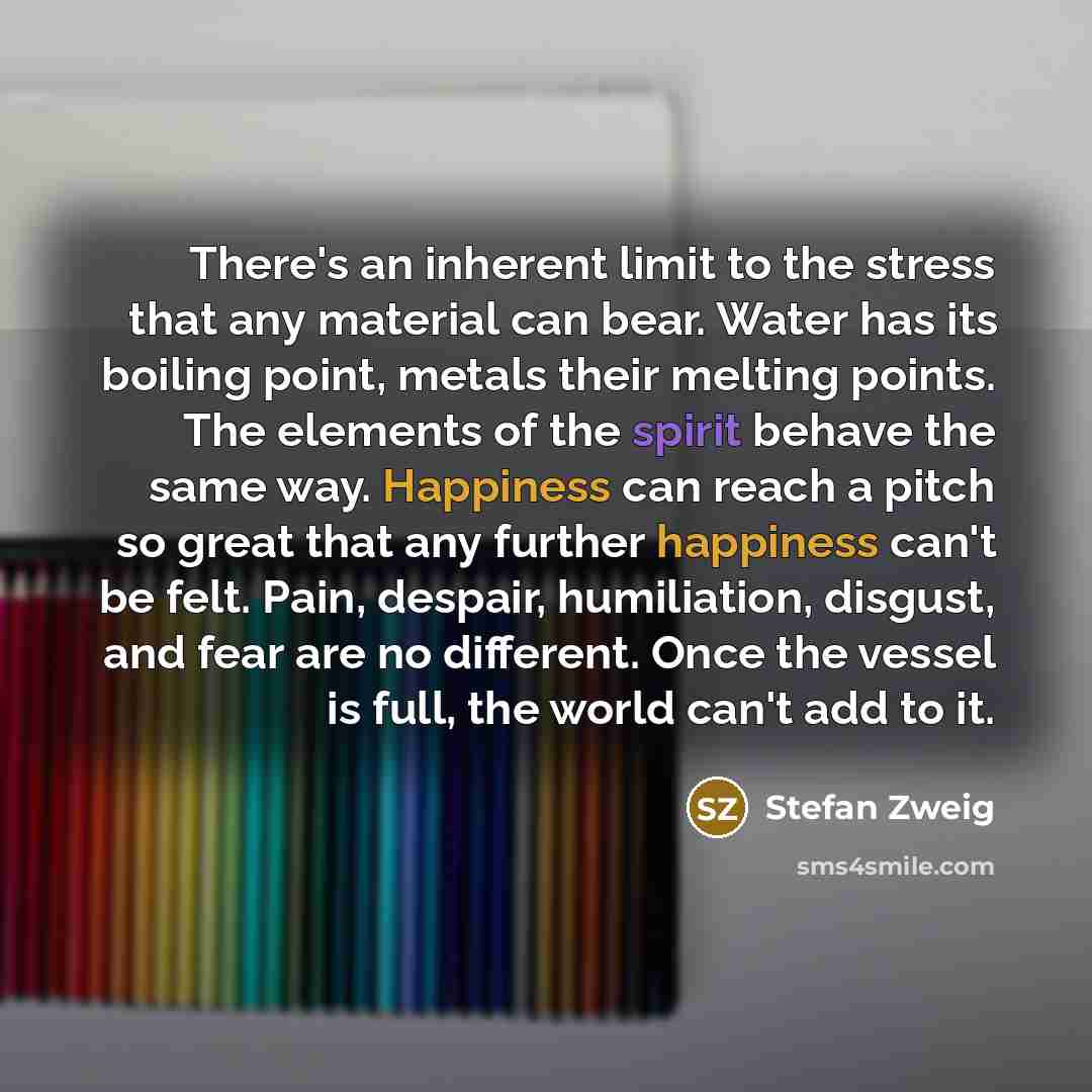 “There's an inherent limit to the stress that any material…” quote by Stefan Zweig