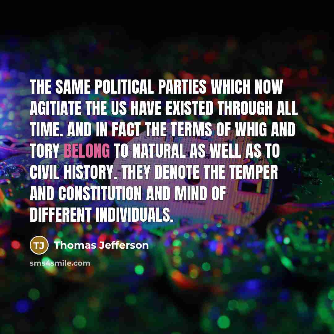 “The same political parties which now agitiate the US have…” quote by Thomas Jefferson