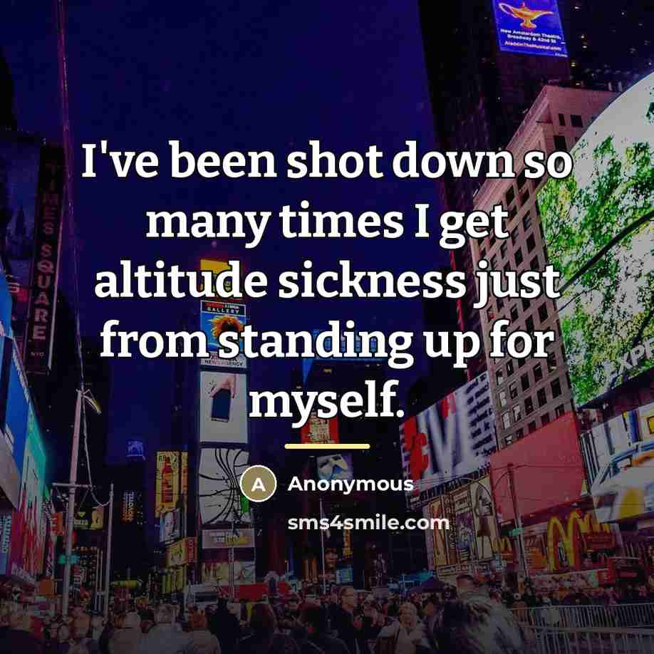 “I've been shot down so many times I get altitude…” quote by Anonymous