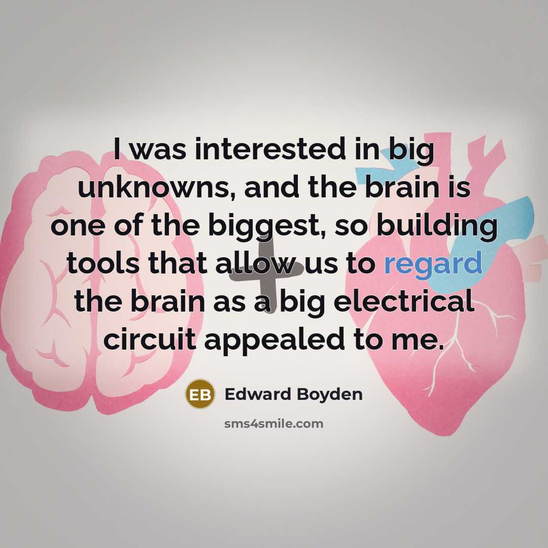 “I was interested in big unknowns, and the brain is…” quote by Edward Boyden