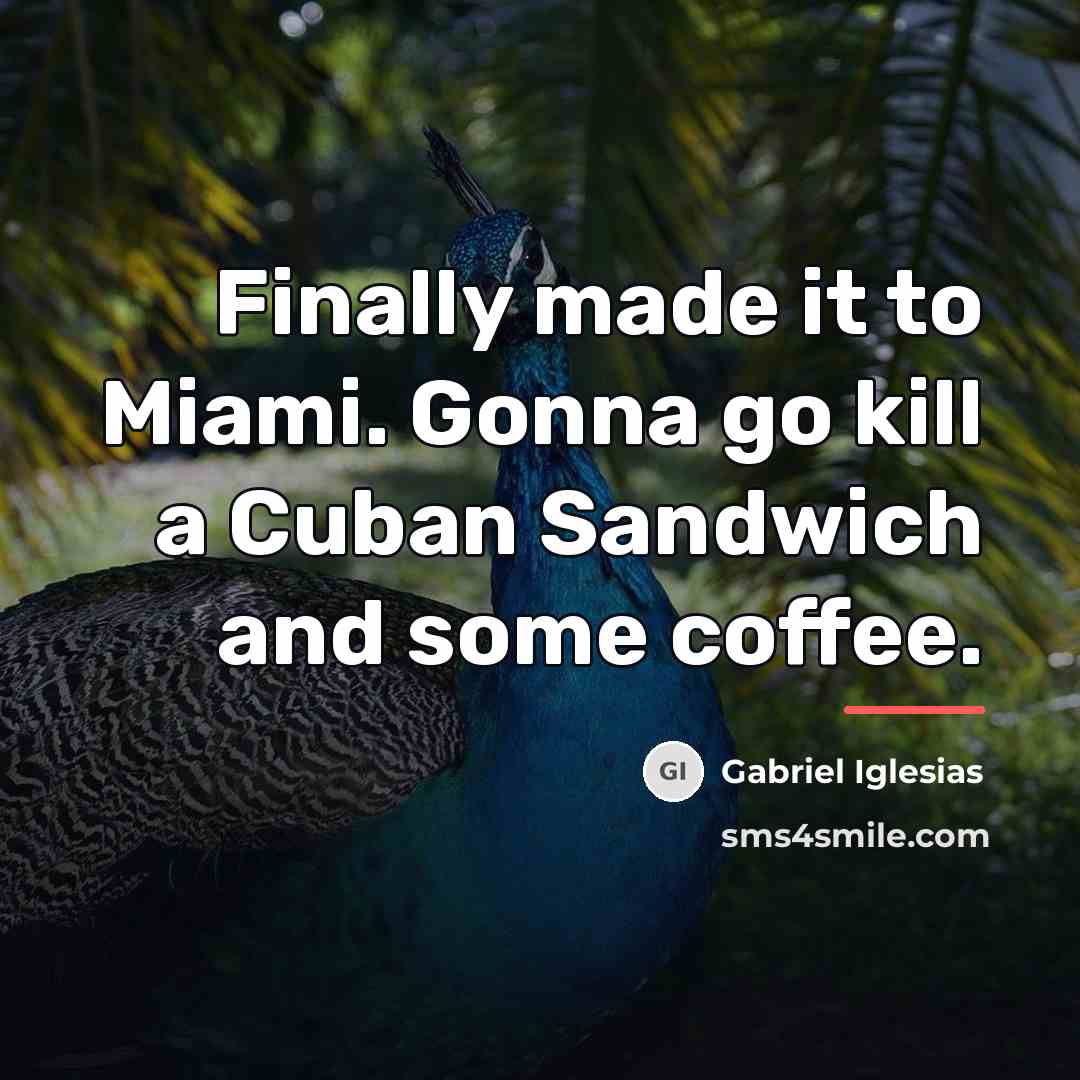 “Finally made it to Miami. Gonna go kill a Cuban…” quote by Gabriel Iglesias