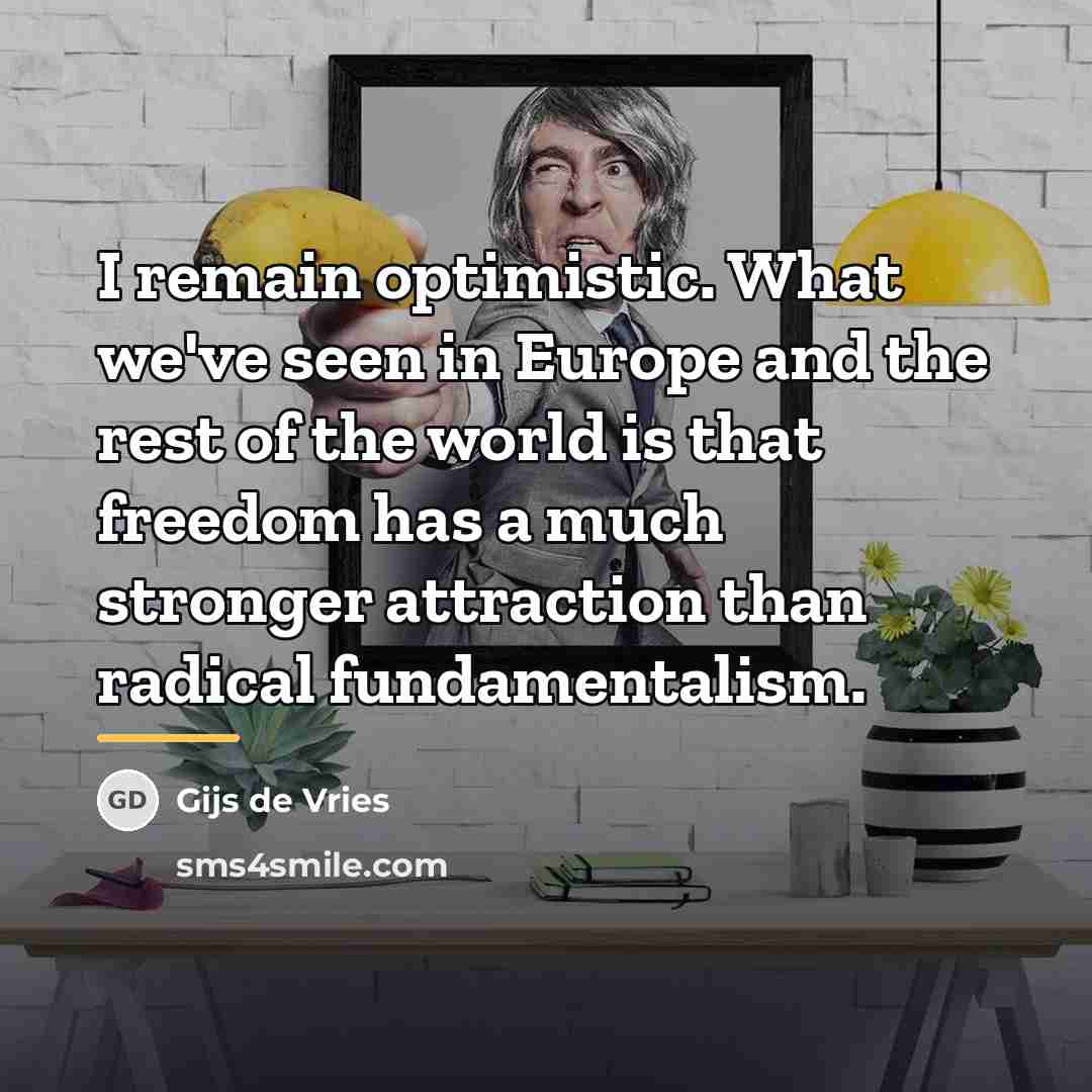 “I remain optimistic. What we've seen in Europe and the…” quote by Gijs de Vries