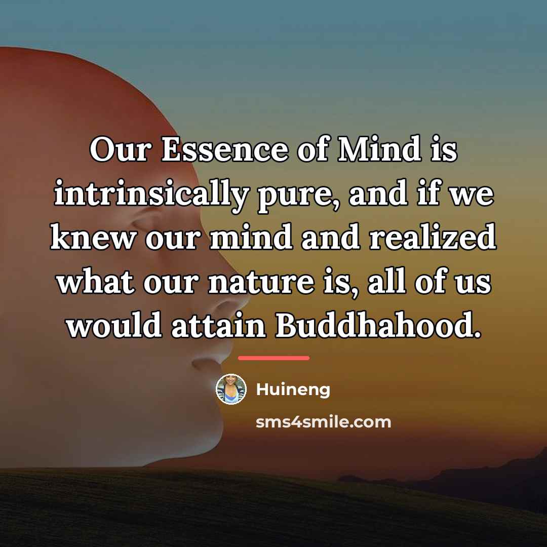 “Our Essence of Mind is intrinsically pure, and if we…” quote by Huineng