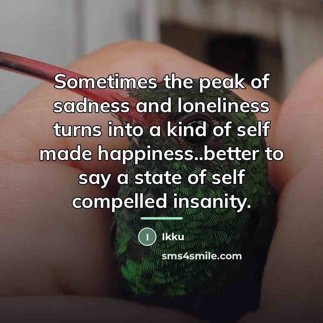 “Sometimes the peak of sadness and loneliness turns into a…” quote by Ikku