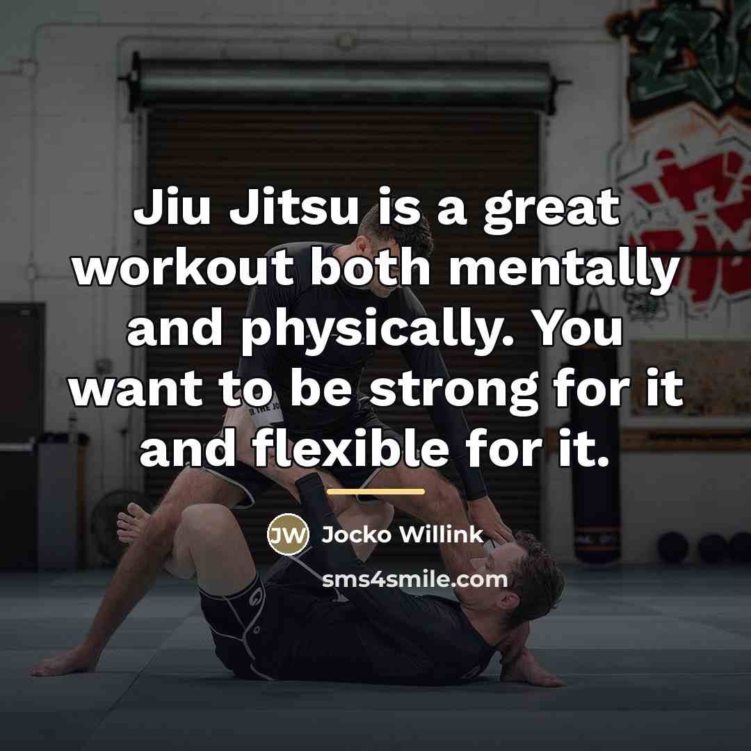 “Jiu Jitsu is a great workout both mentally and physically.…” quote by Jocko Willink