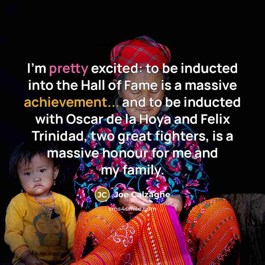 “I'm pretty excited: to be inducted into the Hall of…” quote by Joe Calzaghe